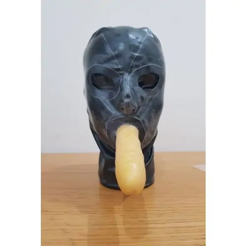 Pull-On Latex Hood with Cock Dildo