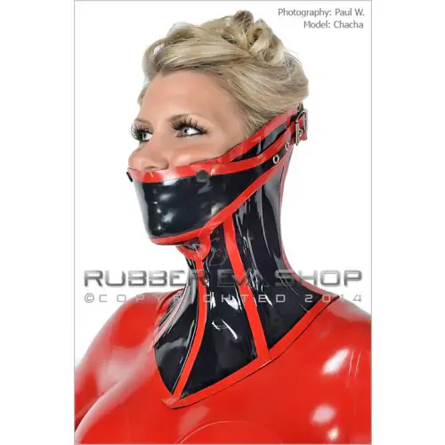 Steel Boned Rubber Neck Corset With Detachable Mouth