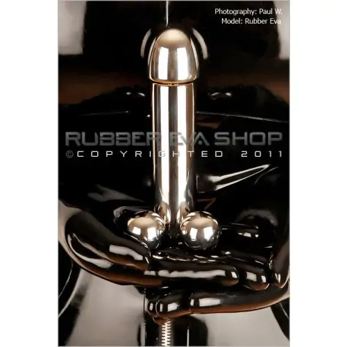 Solid Stainless Steel Cock and Balls Dildo