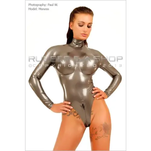 Underwired Long Sleeved Rubber Leotard