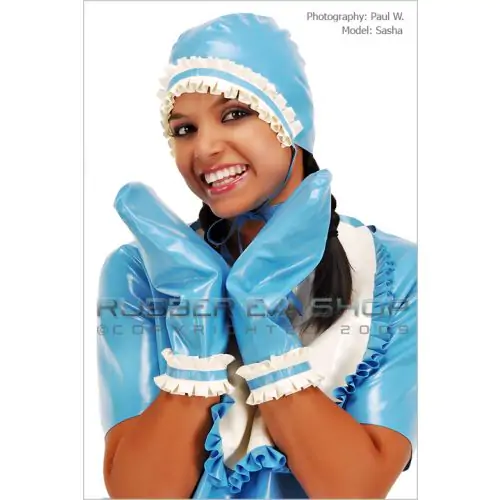 Frilly Rubber Adult Baby Bonnet